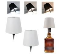 MEIION bertaus Pack de lampes bouteilles 2pcs Lampe Sans Fil pour Bouteille, IP54 Étanche, LED Tactile à Intensité Variable, Couleurs RVB, Portable pour Restaurant et Bar