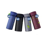 MEIION Boxhero Boxer en fibre de bambou, sous-vêtement en bambou, doux, respirant, durable et élégant, idéal pour un confort tout au long de la journée., 4 x noir, 2 x bleu, 2 x rouge, 2 x gris, XL