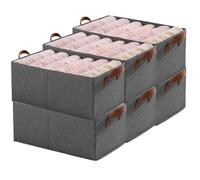 MEIION casa corner BoxyTidy - Boîte de Rangement Pliable Ultra Résistante Lot de 2/4/6/8/10 Boîtes de Rangement Tissu Pliables avec Poignées, Panier de Rangement Pratique pour Dressing et Armoire