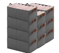 MEIION casa corner BoxyTidy - Boîte de Rangement Pliable Ultra Résistante Lot de 2/4/6/8/10 Boîtes de Rangement Tissu Pliables avec Poignées, Panier de Rangement Pratique pour Dressing et Armoire