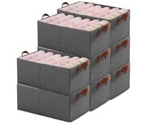 MEIION casa corner BoxyTidy - Boîte de Rangement Pliable Ultra Résistante Lot de 2/4/6/8/10 Boîtes de Rangement Tissu Pliables avec Poignées, Panier de Rangement Pratique pour Dressing et Armoire