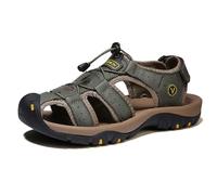 MEIION heritage lyonnais OrthoBreeze - Sandales d'été à confort orthopédique homme Sandales en cuir véritable pour hommes, modèles fermés pour randonnée, sport et marche estivale