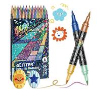MEIION mon petit curieux l'eclat'art feutre shimmer pailleté,Conception à double tête, Easy to carry, disponible dans une gamme de couleurs,pour les loisirs créatifs