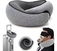 MEIION Nomadike NOMAREST | Coussin de Voyage en Mémoire de Forme Oreiller de Voyage Ergonomique en Mousse à mémoire de Forme, Parfait pour Avion et Voiture, Confort Ultime Garanti.