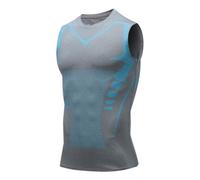 MEIION ShapePower Plus Besoin de rentrer Le Ventre. Il Reste Plat Tout Seul.Haut de Compression sans Manches pour Hommes - séchage Rapide，Breathable and Comfortable, pour Fitness Running