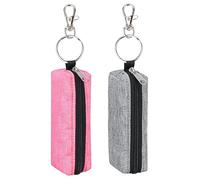 Meiiy Chapstick Pochette pour baume à lèvres avec crochet - Cadeau pour femme, Gris, rose rouge, Cuboïde