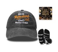 MEIJINMEIYU Cadeau de retraite pour homme - Cadeau amusant de départ à la retraite - Ensemble de 4 pièces avec casquette de baseball pour homme et chaussettes - Cadeau d'adieu pour collègue, retraite