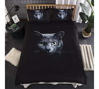 Meiju Mateju 3D Ensemble de literie Housse de Couette, 3 pièces Trois Microfibre Moderne Parure de lit de Amateur Couette et Taies d'oreiller (200x230cm,Chat Noir)