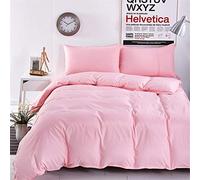 Meiju Mateju Ensemble de literie Housse de Couette, 3pcs Microfibre literie Parure de lit de Amateur Ensemble King Size Taie d'oreiller Chambre Décoration (220x240+50x75cm,Rose)