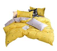 Meiju Mateju Ensemble de literie Housse de Couette, literie Trois pièces Parure de lit Microfibre de Housses de Couette Amateur Couette et Taies d'oreiller (140x200cm,cil)