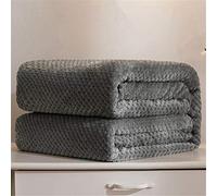 Meiju Mateju Plaid Flanelle Couverture Peluche, Throw Blanket pour Lits Couvre-lit Peluche Adulte Mouton Couverture Laine Plaid Canapé Jetés de Lit Literie (180x200cm,Gris)
