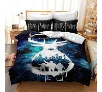 Meiju Parure de lit en Microfibre avec Housse de Couette et taies d'oreiller - Ensemble de Literie Imprimé 3D Digital Multicolore pour Filles garçons (Harry Potter 6,220x240cm)