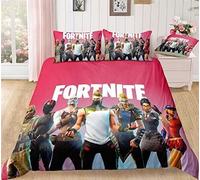Meiju Parure de Lit Personne avec Housse de Couette en Microfibre et Taies d'oreiller, 3D Imprimé Ensemble de Literie pour Adulte Enfant Filles Garcons (Fortnite 4,220x240cm)