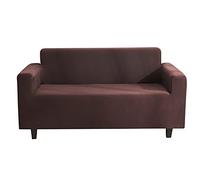 Meiju-Shop Mateju Housse de Canapé Couleur Unie Extensible Housse de Fauteuil Couvre Canapé Elastique Housse pour Canape Moderne Confortable Protege de Meubles Universelle (Brun,3 Places: 190-230 cm)