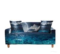 Meiju-shop Mateju Imprimé Océan Housse de Canapé Extensible, Housse de Fauteuil Couvre Canapé Elastique, Housse pour Canape Confortable Protege de Meubles Universelle (Nuit,3 Places: 190-230cm)