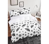 Meiju-shop Mateju Sets de Housse de Couette Adulte Enfant, 3D Parure de Lit 1/2 Personnes avec Géométrie Imprimé Housse de Couette en Microfibre et 2 x Taie d'oreiller (Bohême Classique,160x220cm)