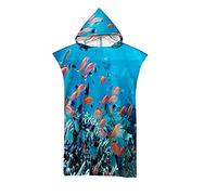 Meiju-shop Peignoir Capuchon Poncho Surf, Mateju Microfibre 3D Impression Sports Bain Robes Nager Serviettes de Plage de pour Unisexe Adulte Enfant