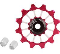 Meijun roulements céramiques alliage d'aluminium vélo arrière roue directrice (rouge)