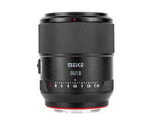 Meike Objectif Standard Haute résolution 8K 55 mm F1.8 Pro Series Auto Focus STM Plein Cadre Standard Haute résolution 8K Compatible avec Les appareils Photo Sony E Mount A7 A7R A7IV A7R IV A7III