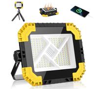 MEIKEE Projecteur LED Rechargeable Lampe de Chantier avec Batterie 20000mAh | Recharge Solaire et USB, 2 Luminosités, 3 CCT, Mode SOS, 2000 lumens, Base Magnétique, IP66 Étanche, Fonction Power Bank