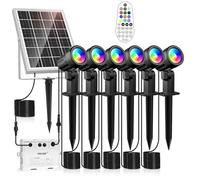 MEIKEE Projecteurs solaires de jardin RVB, éclairage de paysage LED changeant de couleur