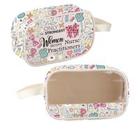 MEIKIUP NP Trousse de maquillage transparente avec inscription « Only the Strongest Women Become Nurse Practitioners », Np Clear Bag-uk, Trousse de maquillage