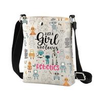 MEIKIUP Robotics Lover Gifts Sac à bandoulière « Just a Girl Who Loves Robotics » Cadeau d'ingénieur robot Sac à bandoulière de voyage, Robotic Crossbody-uk, 21.5*17*4.6cm