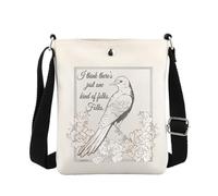 MEIKIUP Sac à bandoulière pour amateurs de livres Mockingbird Cadeau pour les fans de Harper Lee Cadeau livre I Think There's Just One Kind of Folks, Mockingbird Crossbody-uk, 21.5*17*4.6cm