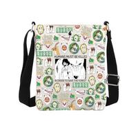 MEIKIUP Sac à bandoulière pour les amateurs d'anime, motif loup, princesse, san, cadeau pour fan de manga, Kodama Forest Spirit Cadeau elfes Masque Dague, Forest Spirit Sac à bandoulière, 21.5*17