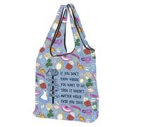 MEIKIUP Sac de courses pliable Alice - Cadeau inspiré d'Alice pour les amateurs de contes de fées - Sac d'épicerie réutilisable, Alice F-bag-uk, 16.6” x 15.7” x 3.9”