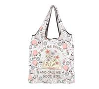 MEIKIUP Sac d'épicerie réutilisable « Buy Me Books and Call Me a Good Girl » - Cadeau pour les amateurs de livres - Sac de lecture pliable, Bookish Girlies F-bag-uk, 16.6” x 15.7” x 3.9”