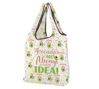 MEIKIUP Sac fourre-tout pliable en forme d'avocat pour les amateurs d'avocat - Les avocats sont toujours une bonne idée - Sac d'épicerie réutilisable, Avocat F-bag-uk-2, 16.6” x 15.7” x