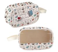 MEIKIUP Smut Book Lover Gift Smut and Wine Make Everything Fine Clear Makeup Bag Dark Romance Reader Gifts Spicy Book Club Bag, Smut Book Sac transparent, Trousse de maquillage