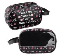 MEIKIUP Sorority Sister Trousse transparente amusante pour femme avec inscription « I'm Not Very Demure Sorority Paraphernalia », Demure Clear Bag-uk, Trousse de maquillage