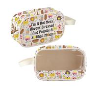 MEIKIUP Trousse de maquillage transparente pour amant de softball avec inscription « I'm A Hot Mess Always Stressed and Proudly a Softball Mama », Softball Mom Sac transparent, Trousse de maquillage