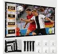 MeiKYing Écran de projection 84 ", écran de projection 4 K, écran de projection HD 16:9, écran de projection portable résistant à la lumière, convient pour le home cinéma et le camping en plein air