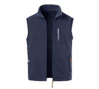 MeiLayM Homme Polaire Automne Hiver Veste Polaire légère Gilet Respirant Micropolaire Anti Peluche Manteau Zipée Sport Veste de Photographie D'extérieur avec Poches Zippées Veste, Bleu, S