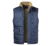 MeiLayM Hommes Hiver Polaire Chaud Gilet d'hiver doublé Sans Manches Multipoches Veste Légère Bodywarmer Outdoor Manteaux Épais Doudoune Matelassé Col montant Pour Pêche Reporter Randonnée Sport
