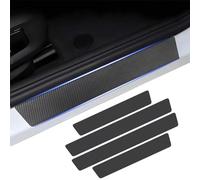 MEILIANQIPEI 4 Pièces Protection Seuil de Porte de Voiture pour Renault 4 (R4) E-Tech 2025 2024, Voiture Seuil Porte Fibre Carbone Plinthes, Anti-Dirty Antidérapan Résistant