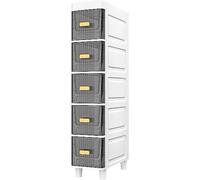 MEILISHAOMEI Armoire d'angle étroite de salle de bain de 3/4/5/6 niveaux, 17,8 cm de large, armoire de rangement étroite pour papier toilette, armoire de rangement pour salle de bain, buanderie