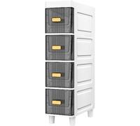 MEILISHAOMEI Armoire d'angle étroite pour salle de bain, armoire de rangement de papier toilette mince avec tiroirs et roulettes transparents, chariot de rangement pour salle de bain, buanderie