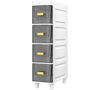 MEILISHAOMEI Armoire d'angle étroite pour salle de bain, armoire de rangement de papier toilette mince avec tiroirs et roulettes transparents, chariot de rangement pour salle de bain, buanderie
