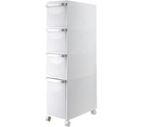 MEILISHAOMEI Armoire de rangement au sol de salle de bain - Petit coin de salle de bain avec tiroirs et roulettes transparents - Chariot de rangement étanche pour cuisine petits espaces (taille : 4