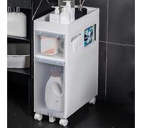 MEILISHAOMEI Armoire de rangement de salle de bain fine sur pied, tiroir transparent 2/3/4 et roulettes, armoire de salle de bain étroite, commode étanche pour petits espaces