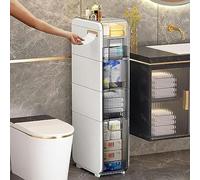 MEILISHAOMEI Armoire de salle de bain - Organisateur de toilettes étroit multifonction blanc - Petit rangement de salle de bain, meuble de toilette fin
