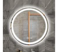 MEILISHAOMEI Miroir de Salle de Bain à LED, Miroir de Maquillage Intelligent à LED éclairé, Bords polis, Interrupteur Tactile à intensité Variable, Changement de Couleur et température