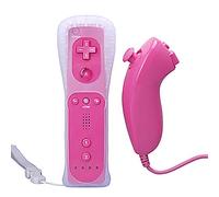 MeiLiu Manette Wii et Nunchuck sans fil avec étui en silicone pour Wii - Rose