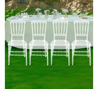 meiliwmlo Napoleon Lot de 4 chaises de salle à manger transparentes aspect bambou PC cristal capacité de charge 150 kg pour mariages, fêtes, événements 37 x 38,5 x 90 cm