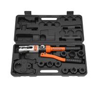 meiliwmlo Pince à sertir hydraulique 10T avec moules et mallette de transport M12/15/18/22/28 TH16/20/26/32 pour sertir des tuyaux (orange)