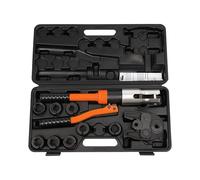 meiliwmlo Pince à sertir hydraulique 10T - Avec moules et mallette de transport U16/20/25/32 V12/15/18/22/28 - Pour sertir des tuyaux (orange)